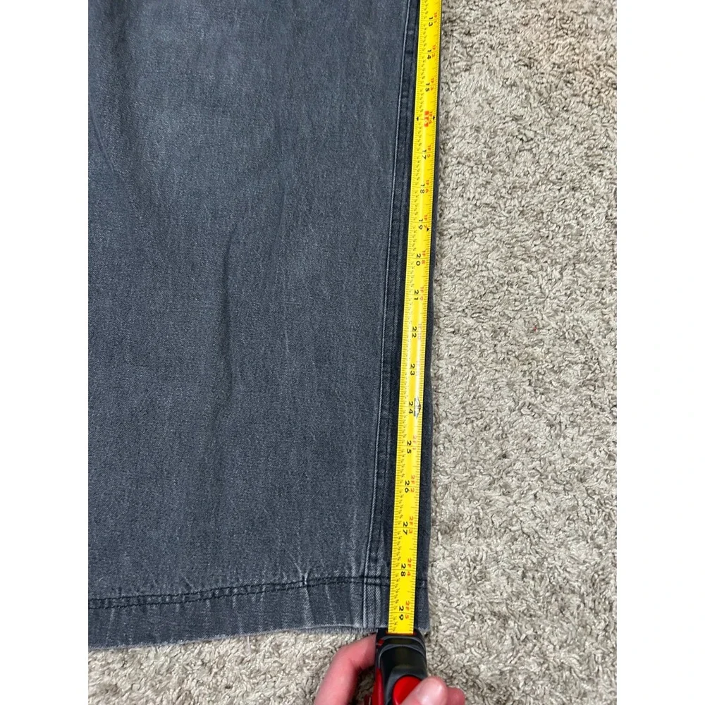Vintage Rare 90's JNCO's Wide Leg Jeans Black Denim Bold Plaid Y2K Streetwear